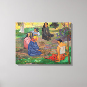 Paul Gauguin - Het gesprek / Les Parau Parau Canvas Afdruk
