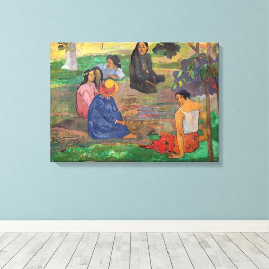 Paul Gauguin - Het gesprek / Les Parau Parau Canvas Afdruk (Insitu (Houten vloer))