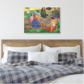 Paul Gauguin - Het gesprek / Les Parau Parau Canvas Afdruk (Insitu (Slaapkamer))