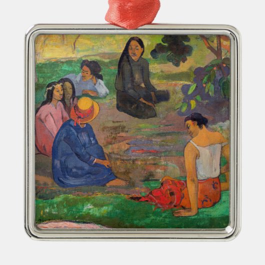 Paul Gauguin - Het gesprek / Les Parau Parau Metalen Ornament (Voorkant)
