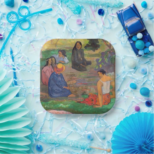 Paul Gauguin - Het gesprek / Les Parau Parau Papieren Bordje (Feest)