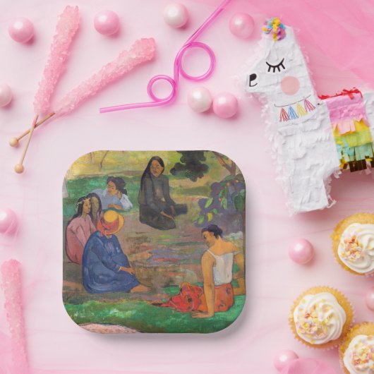 Paul Gauguin - Het gesprek / Les Parau Parau Papieren Bordje (Feest)