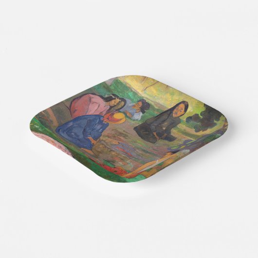 Paul Gauguin - Het gesprek / Les Parau Parau Papieren Bordje (Gebogen)