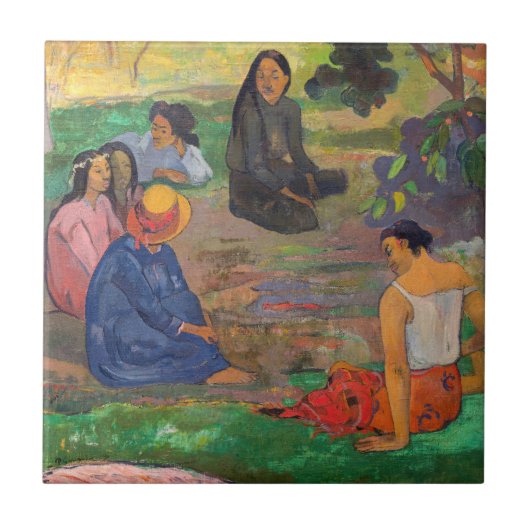 Paul Gauguin - Het gesprek / Les Parau Parau Tegeltje (Voorkant)
