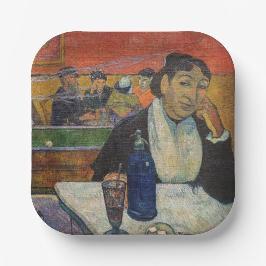 Paul Gauguin - Het Nachtcafé, Arles Papieren Bordje (Voorkant)