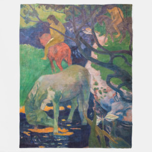 Paul Gauguin - Het witte paard Fleece Deken