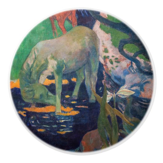 Paul Gauguin - Het witte paard Keramische Knop (Voorkant)