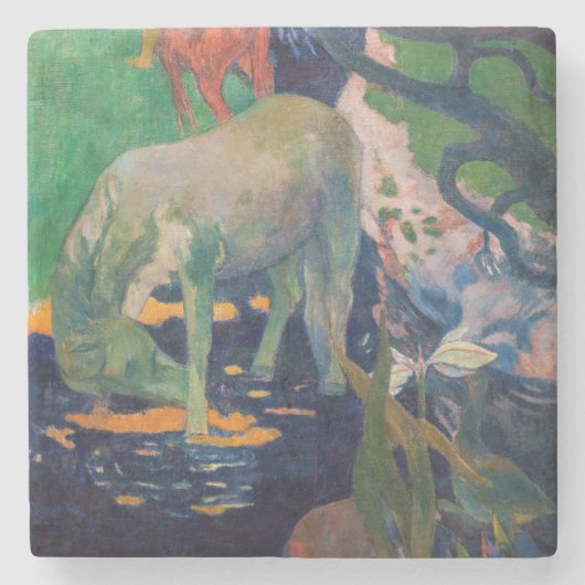 Paul Gauguin - Het witte paard Stenen Onderzetter (Voorkant)