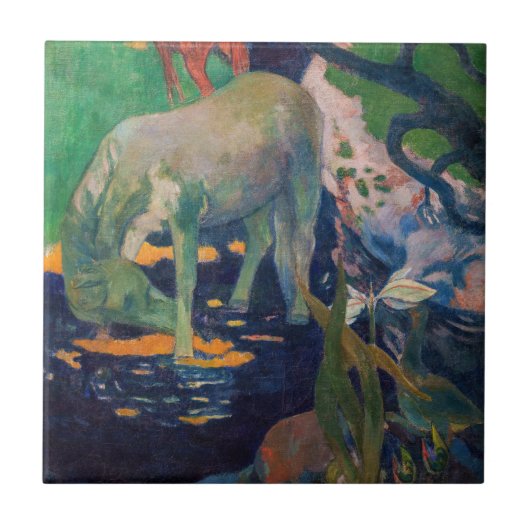 Paul Gauguin - Het witte paard Tegeltje (Voorkant)