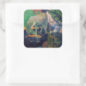 Paul Gauguin - Het witte paard Vierkante Sticker (Tas)