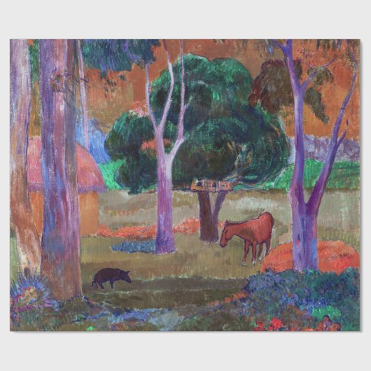 Paul Gauguin - Landschap met een Pig en een Paard Cadeaupapier (Vlak)