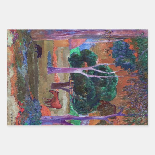 Paul Gauguin - Landschap met een Pig en een Paard Inpakpapier Vel (Voorkant 2)