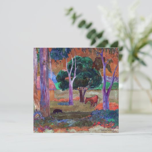 Paul Gauguin - Landschap met een Pig en een Paard Kaart (Staand voorkant)