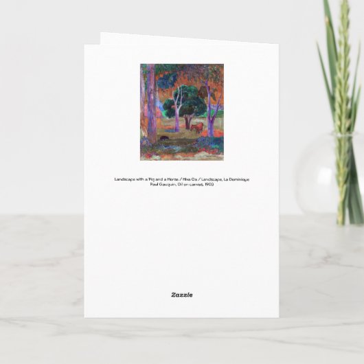 Paul Gauguin - Landschap met een Pig en een Paard Kaart (Achterkant)