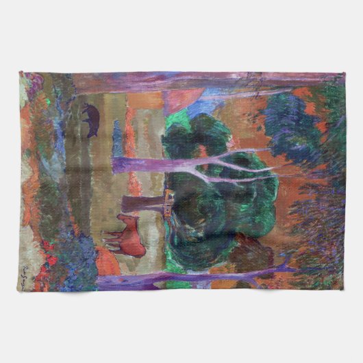 Paul Gauguin - Landschap met een Pig en een Paard Theedoek (Horizontaal)
