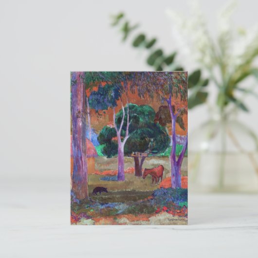 Paul Gauguin - Landschap met een varken en een paa Briefkaart (Staand voorkant)