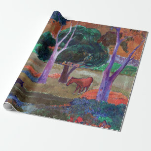 Paul Gauguin - Landschap met een varken en een paa Cadeaupapier