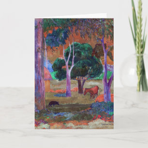 Paul Gauguin - Landschap met een varken en een paa Kaart