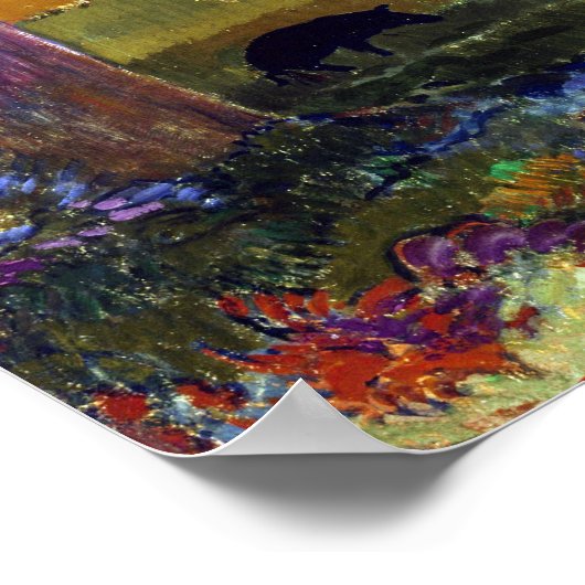 Paul Gauguin Landschap met een Varken en een Paard Poster (Hoek)