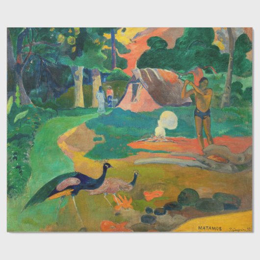 Paul Gauguin - Landschap met pauwen / Matamoe Cadeaupapier (Vlak)