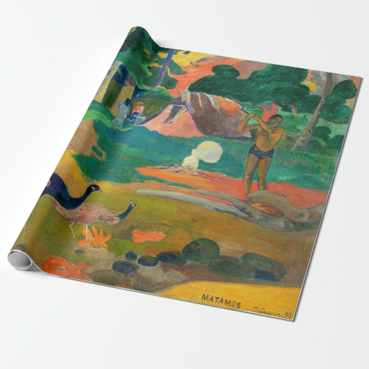 Paul Gauguin - Landschap met pauwen / Matamoe Cadeaupapier (Uitgerold)