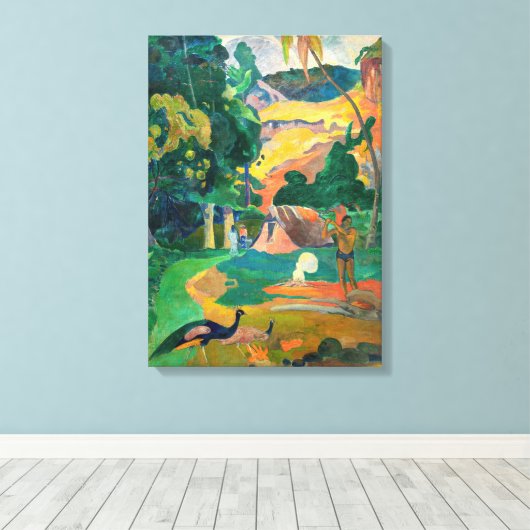 Paul Gauguin - Landschap met pauwen / Matamoe Canvas Afdruk (Insitu (Houten vloer))
