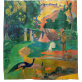 Paul Gauguin - Landschap met pauwen / Matamoe Douchegordijn (Voorkant)