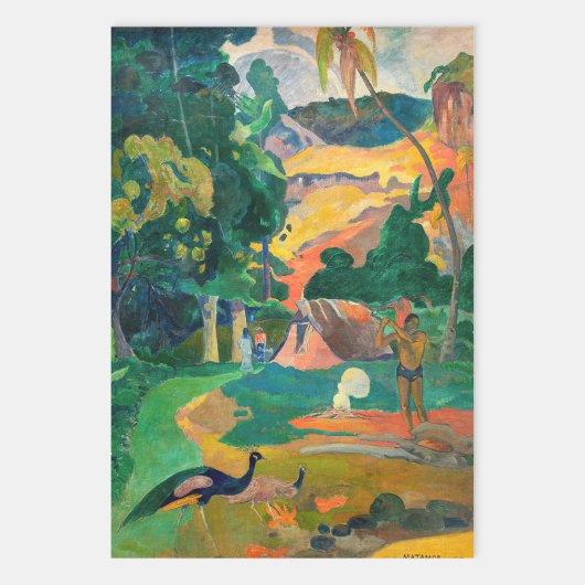 Paul Gauguin - Landschap met pauwen / Matamoe Inpakpapier Vel
