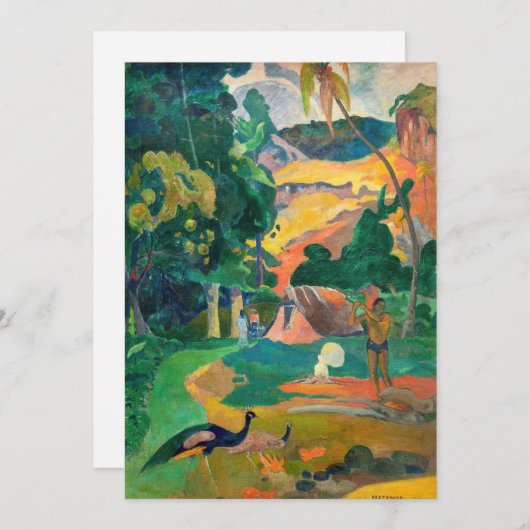 Paul Gauguin - Landschap met pauwen / Matamoe Kaart (Voorkant / Achterkant)