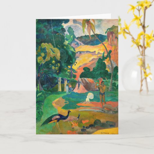 Paul Gauguin - Landschap met pauwen / Matamoe Kaart (Gele Bloem)