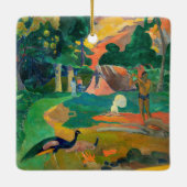 Paul Gauguin - Landschap met pauwen / Matamoe Keramisch Ornament (Achterkant)