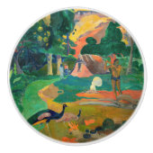 Paul Gauguin - Landschap met pauwen / Matamoe Keramische Knop (Voorkant)