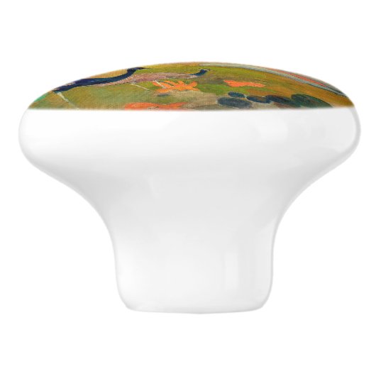 Paul Gauguin - Landschap met pauwen / Matamoe Keramische Knop (Zijkant)