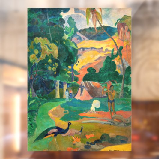 Paul Gauguin - Landschap met pauwen / Matamoe Raamsticker (Vel 2)
