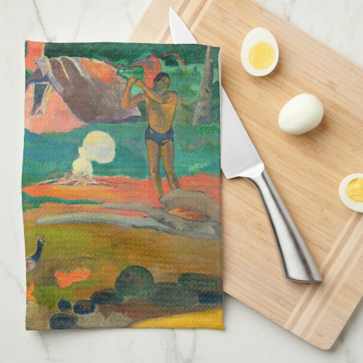 Paul Gauguin - Landschap met pauwen / Matamoe Theedoek (Quarter Fold)