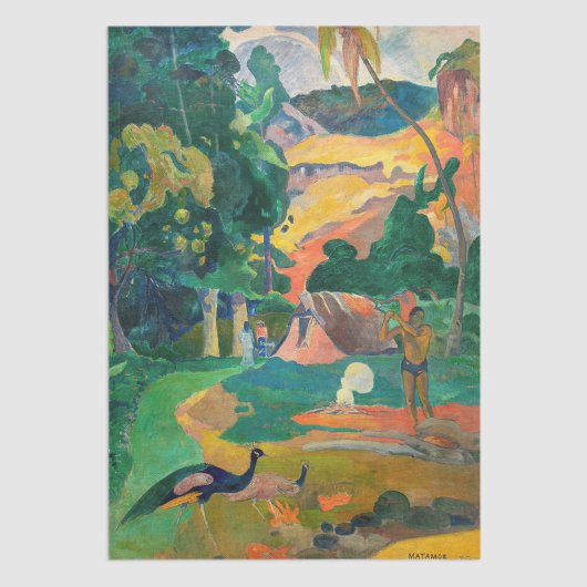 Paul Gauguin - Landschap met pauwen / Matamoe Tissuepapier