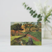 Paul Gauguin- Landschap met twee vrouwen die borst Briefkaart (Staand voorkant)