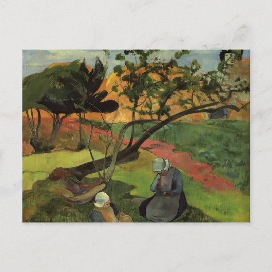 Paul Gauguin- Landschap met twee vrouwen die borst Briefkaart (Voorkant)