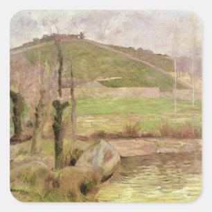 Paul Gauguin Landschap nabij Pont-Aven, 1888 Vierkante Sticker