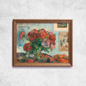 Paul Gauguin leeft nog steeds met pony's Red Flowe Poster