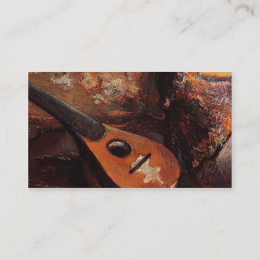 Paul Gauguin-Mandolin op een stoel Visitekaartje (Achterkant)