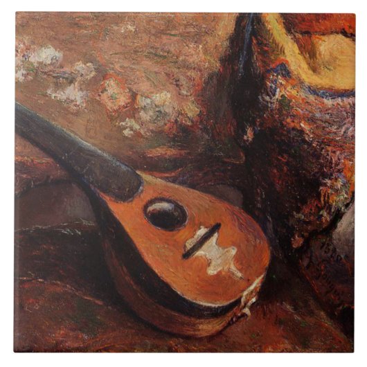 Paul Gauguin  Mandolin over de voorzitter Tegeltje (Voorkant)