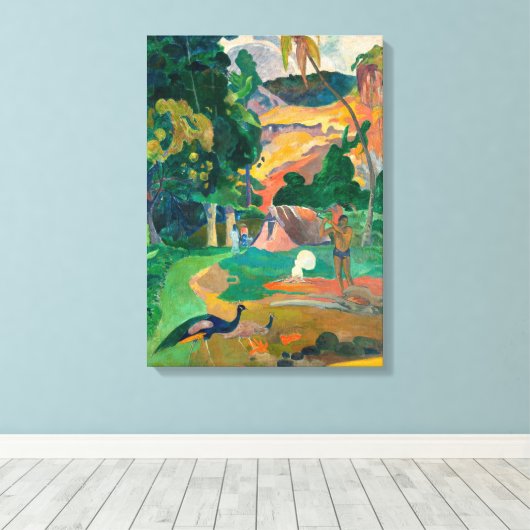 Paul Gauguin Matamoe, Landschap met pacocks Canvas Afdruk (Insitu (Houten vloer))