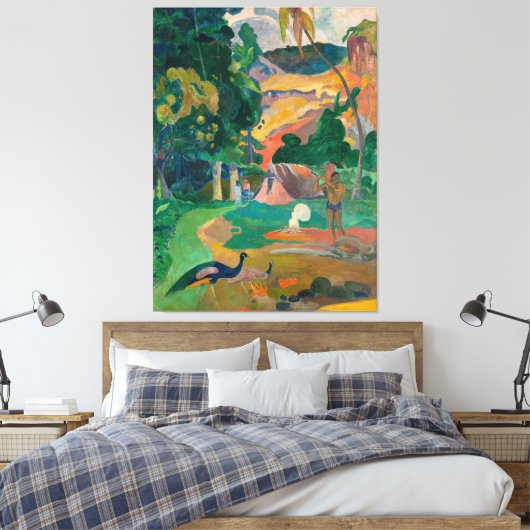 Paul Gauguin Matamoe Landschap met Peacocks Canvas Afdruk (Insitu (Slaapkamer))