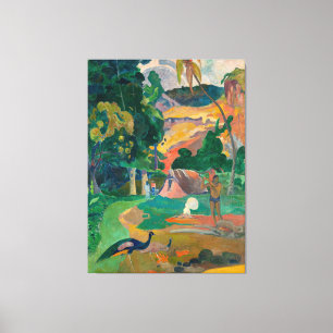 Paul Gauguin Matamoe Landschap met Peacocks Canvas Afdruk