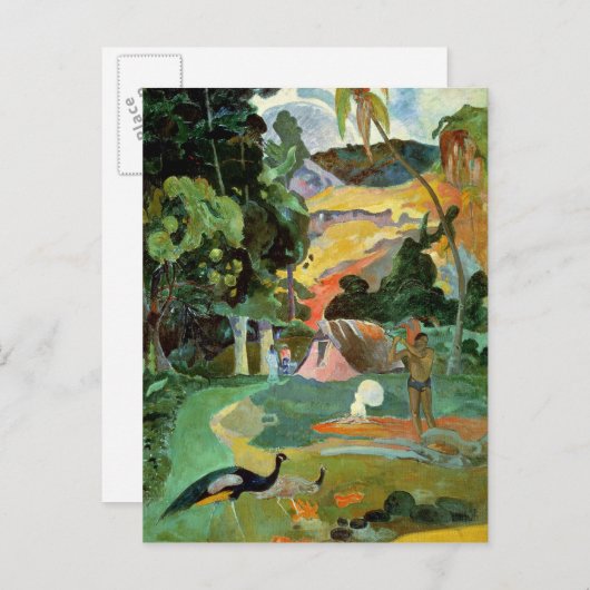 Paul Gauguin | Matamoe of landschap met voetganger Briefkaart (Voorkant / Achterkant)
