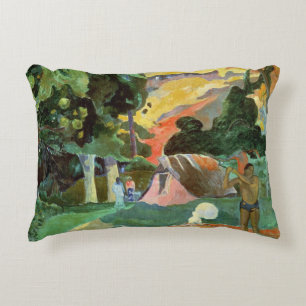 Paul Gauguin   Matamoe of landschap met voetganger Decoratief Kussen