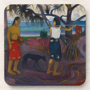 Paul Gauguin   Onder de Pandanus, 1891 (olie op ca Bier Onderzetter