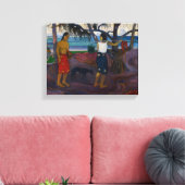 Paul Gauguin | Onder de Pandanus, 1891 (olie op ca Canvas Afdruk (Insitu (Woonkamer))