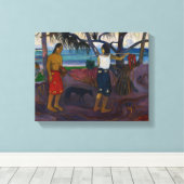 Paul Gauguin | Onder de Pandanus, 1891 (olie op ca Canvas Afdruk (Insitu (Houten vloer))